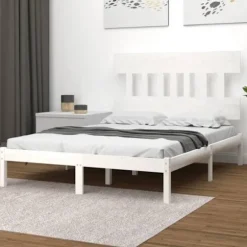 Maison Exclusive - Sengestel uden madras hvid 160x200 cm massivt træ