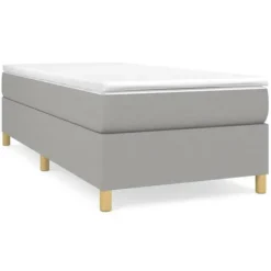 Maison Exclusive - Sengestel med lysegrå fjedre 100x200 cm stof ljusgrått