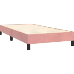 Maison Exclusive - Sengestel med lameller og madras samt LED i rosa 80x200 cm