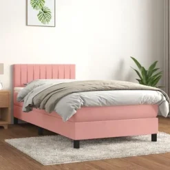Maison Exclusive - Sengestel med lameller og Rose madras 90x200 cm Velour