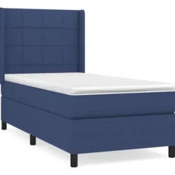 Maison Exclusive - Sengestel med springmadras Blå 90x200 cm Stof