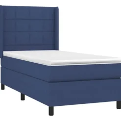 Maison Exclusive - Sengestel med springmadras Blå 90x200 cm Stof