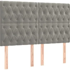 Maison Exclusive - Sengestel med lameller og grålig madras 140x200cm Velour