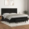 Maison Exclusive - Sengestel med kunstlæder og madras Sort 200x200 cm Velours