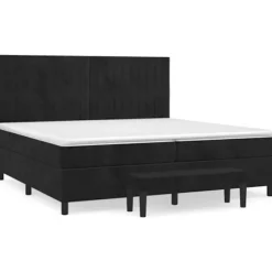 Maison Exclusive - Sengestel med kunstlæder og madras Sort 200x200 cm Velours