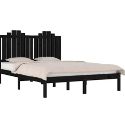 Maison Exclusive - Sengramme uden madras sort massivt træ 200x200 cm