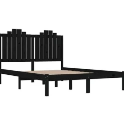 Maison Exclusive - Sengramme uden madras sort massivt træ 200x200 cm