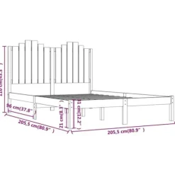 Maison Exclusive - Sengramme uden madras sort massivt træ 200x200 cm