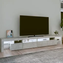 Maison Exclusive - TV-møbel med LED-lys Beton grå 260x36,5x40 cm
