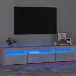 Maison Exclusive - TV-møbel med LED-lys Beton grå 195x35x40 cm