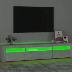 Maison Exclusive - TV-møbel med LED-lys Beton grå 195x35x40 cm