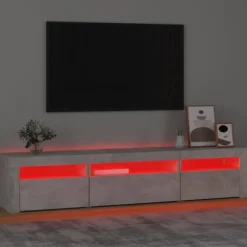 Maison Exclusive - TV-møbel med LED-lys Beton grå 195x35x40 cm