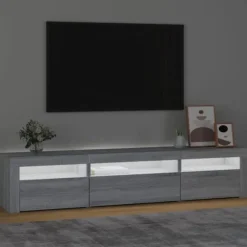 Maison Exclusive - TV-møbel med LED-lys Sonoma grå 195x35x40 cm