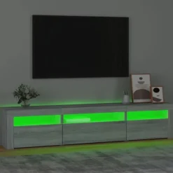 Maison Exclusive - TV-møbel med LED-lys Sonoma grå 195x35x40 cm
