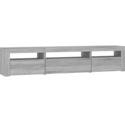 Maison Exclusive - TV-møbel med LED-lys Sonoma grå 195x35x40 cm