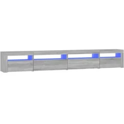 Maison Exclusive - TV-møbel med LED-lys Sonoma grå 270x35x40 cm