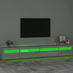 Maison Exclusive - TV-møbel med LED-lys Sonoma grå 270x35x40 cm