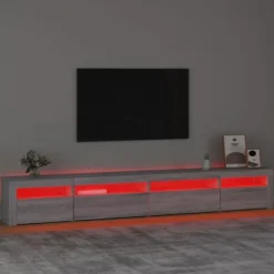 Maison Exclusive - TV-møbel med LED-lys Sonoma grå 270x35x40 cm
