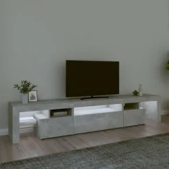 Maison Exclusive - TV-møbel med LED-lys Beton grå 215x36,5x40 cm