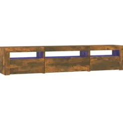 Maison Exclusive - TV-møbel med LED-lys Røget eg 195x35x40 cm