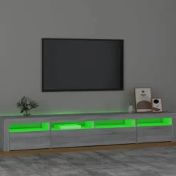 Maison Exclusive - TV-møbel med LED-lys Sonoma grå 240x35x40 cm