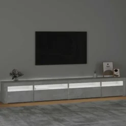 Maison Exclusive - TV-møbel med LED-lys Beton grå 270x35x40 cm