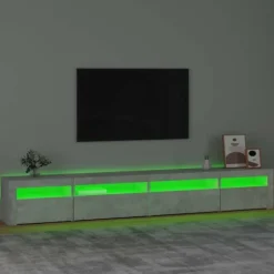 Maison Exclusive - TV-møbel med LED-lys Beton grå 270x35x40 cm