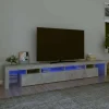 Maison Exclusive - TV-møbel med LED-lys Beton grå 260x36,5x40 cm