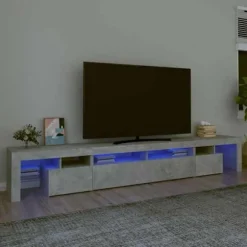 Maison Exclusive - TV-møbel med LED-lys Beton grå 260x36,5x40 cm