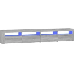 Maison Exclusive - TV-møbel med LED-lys Sonoma grå 240x35x40 cm