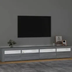 Maison Exclusive - TV-møbel med LED-lys Sonoma grå 240x35x40 cm