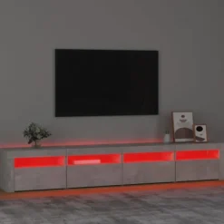 Maison Exclusive - TV-møbel med LED-lys Beton grå 240x35x40 cm