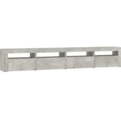 Maison Exclusive - TV-møbel med LED-lys Beton grå 240x35x40 cm