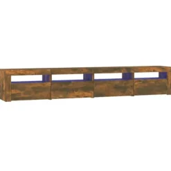 Maison Exclusive - TV-møbel med LED-lys, røgfyldt eg 240x35x40 cm