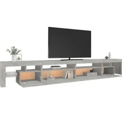 Maison Exclusive - TV-møbel med LED-lys Beton grå 290x36,5x40 cm