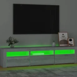 Maison Exclusive - TV-møbel med LED-lys Sonoma grå 180x35x40 cm
