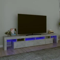 Maison Exclusive - TV-møbel med LED-lys Beton grå 230x36,5x40 cm