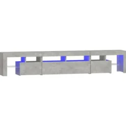 Maison Exclusive - TV-møbel med LED-lys Beton grå 230x36,5x40 cm
