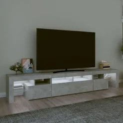Maison Exclusive - TV-møbel med LED-lys Beton grå 230x36,5x40 cm