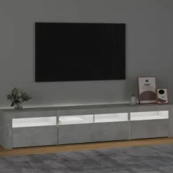 Maison Exclusive - TV-møbel med LED-lys Beton grå 210x35x40 cm