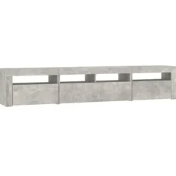Maison Exclusive - TV-møbel med LED-lys Beton grå 210x35x40 cm