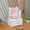 Makeup Organizer Kosmetik Opbevaringsdisplaybokse med Spejl til Badeværelse, Kommode, Toiletbord og Bordplade