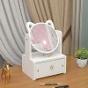 Makeup Organizer Kosmetik Opbevaringsdisplay Bokse Med Spejl Til Badeværelse, Kommode, Toiletbord Og Bordplade