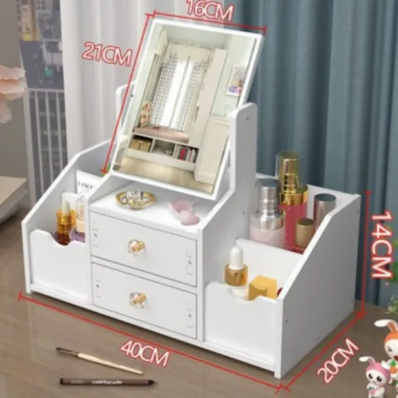 Makeup spejl med opbevaring Model 1