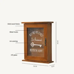 Massiv træramme & glasdisplay, vintage vægdekoration nøgleorganisator, ideel til rustik indretning & postorganisator, magnetisk dør & flydende | Fyndiq