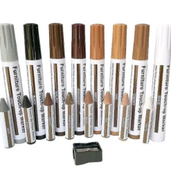 Møbel Reparation Træ Reparation Markører Touch Up Reparation Pen-17pc-markører Og Voks Sticks, Til Pletter, Ridser, Borde