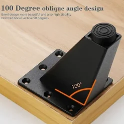 Møbelben 4 stk Sort Justerbare Møbelben, Møbel Hypotenuse Aluminium Lejer