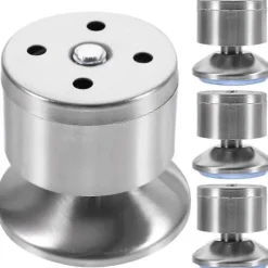 Møbelben Metal Hardware Fod Højdejusterbare Møbelejere 4 stk. Sølv Firkantet Design
