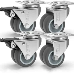 Møbelhjul 400 kg, 50 mm drejelige hjul med og uden bremse