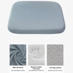 Memory Foam Siddepude med Bindebånd Langsom Rebound Fire Sæsoner Skridsikker Vaskbar-Perfekt black Large